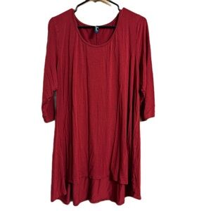 Deep Red Women's Tunic Top size